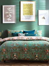 Next Furn Green Lunawood Reversible Duvet Cover and Pillowcase Set- Buy online at McGrocer