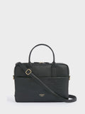 Osprey London Black Kellie croc grain leather laptop bag - British product