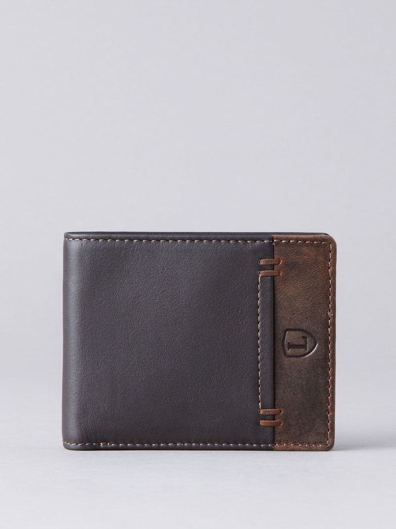 Lakeland Leather brown stitch bi-fold wallet (British brand)