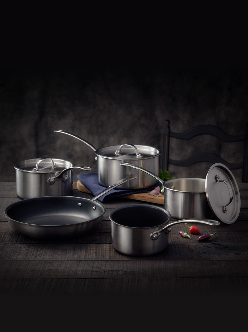 Stellar Silver Eclipse 5 piece saucepan set (British brand)