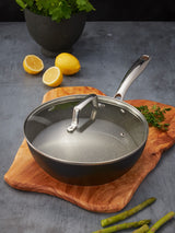 Next Stellar Grey Rocktanium Non-Stick Sauté Pan 24cm- Buy online at McGrocer
