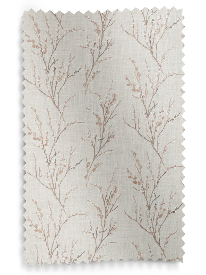 Laura Ashley blush pink pussy willow embroidered roman blind, imported from the UK