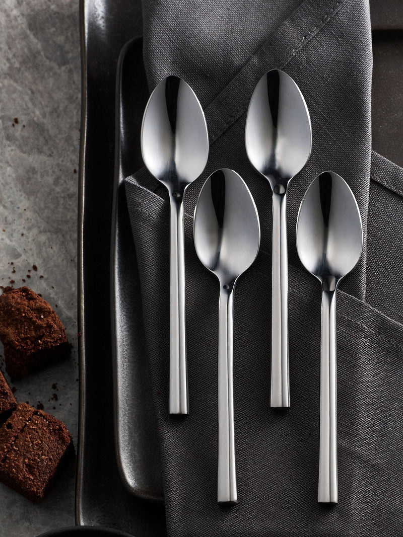 Kensington silver stainless steel tea spoon cutlery set 4 piece (British brand)