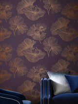 Next Graham & Brown Plum Purple Lotus Floral Wallpaper Sample- Buy online at McGrocer