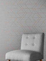 Next Graham & Brown Balance Geo Wallpaper Grey/Rose Gold Sample- Buy online at McGrocer