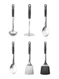 Fusion black 6-piece kitchen utensil set - British product