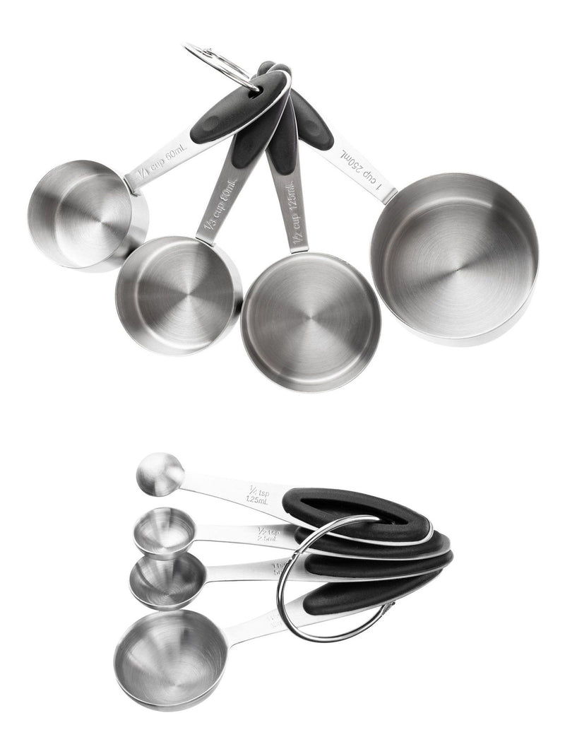 Black measuring cups and spoons set - British product