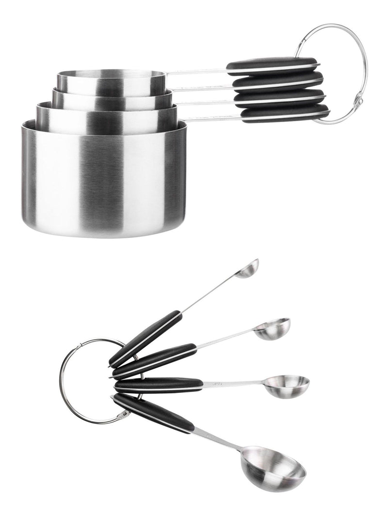 Black measuring cups and spoons set - British product