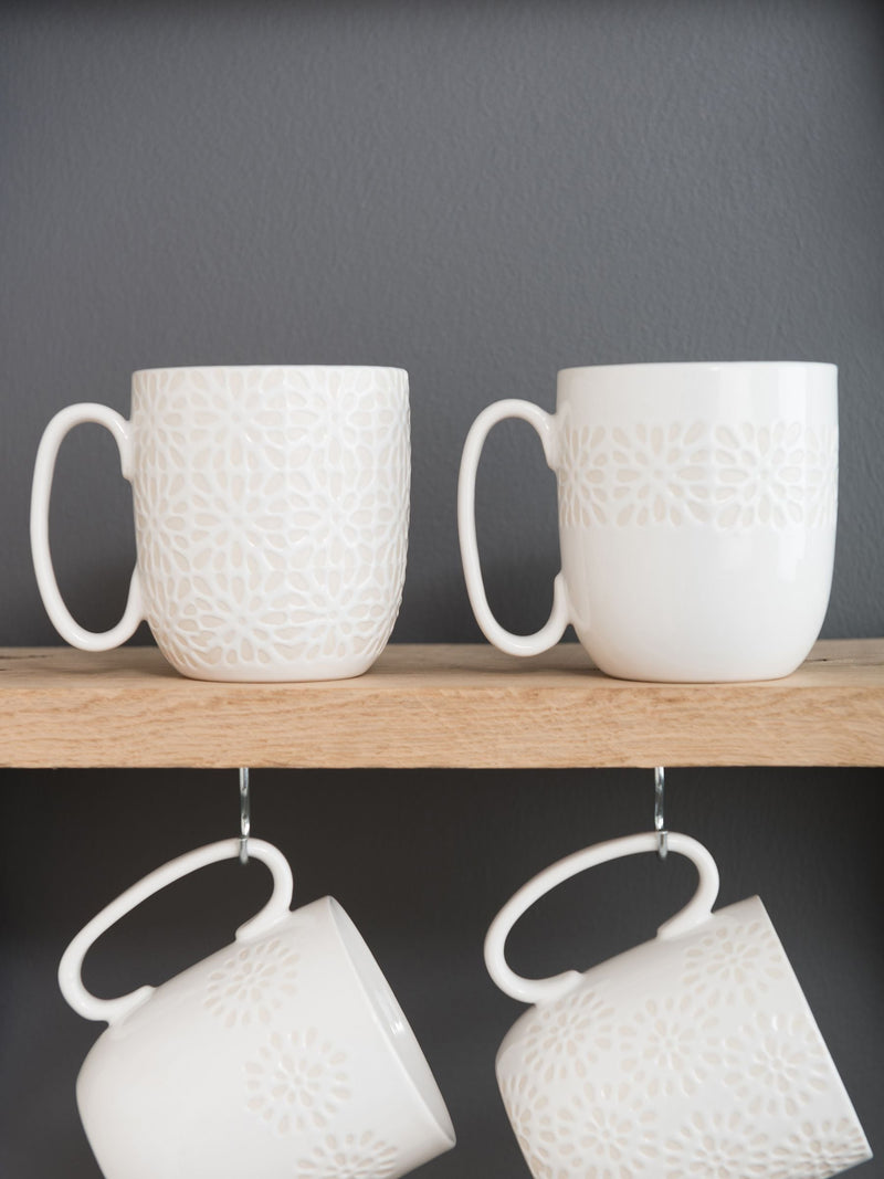 Artisan Street white stoneware mugs 4 pack - British product