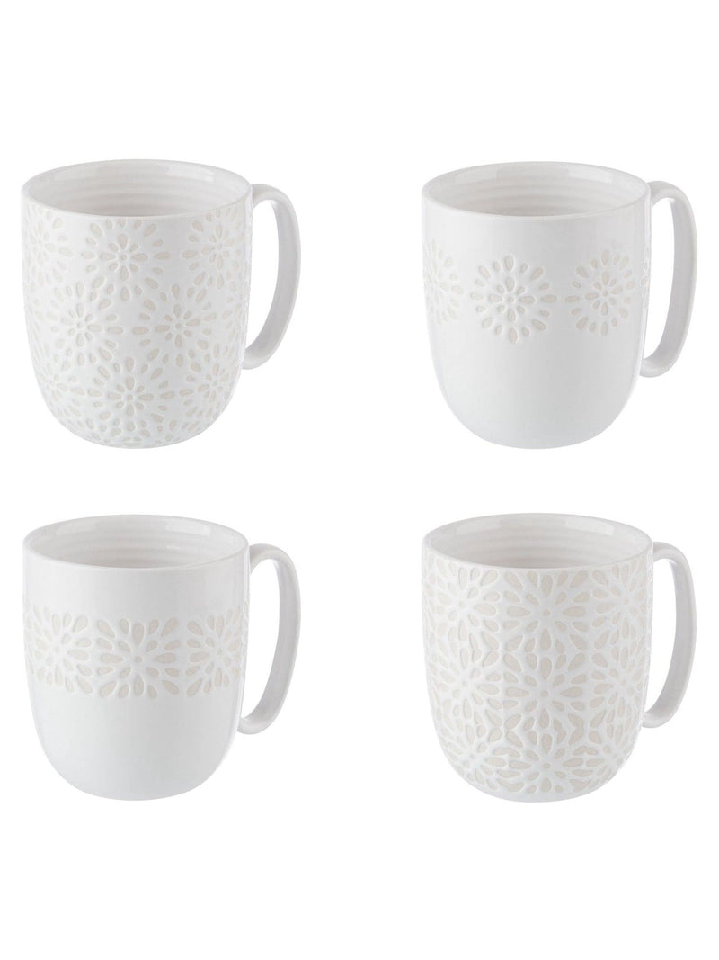 Artisan Street white stoneware mugs 4 pack - British product