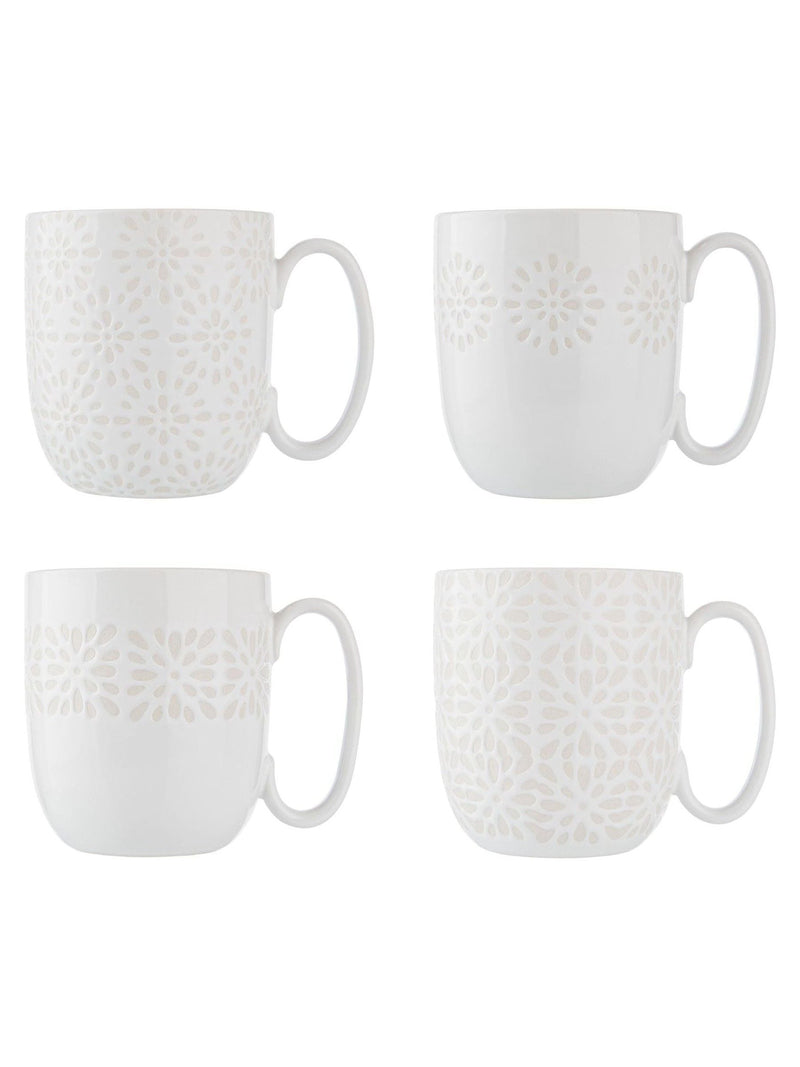 Artisan Street white stoneware mugs 4 pack - British product