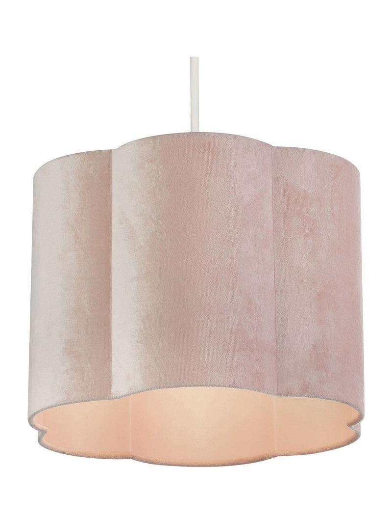 Searchlight Hettie blush pink velvet ceiling shade (British brand)