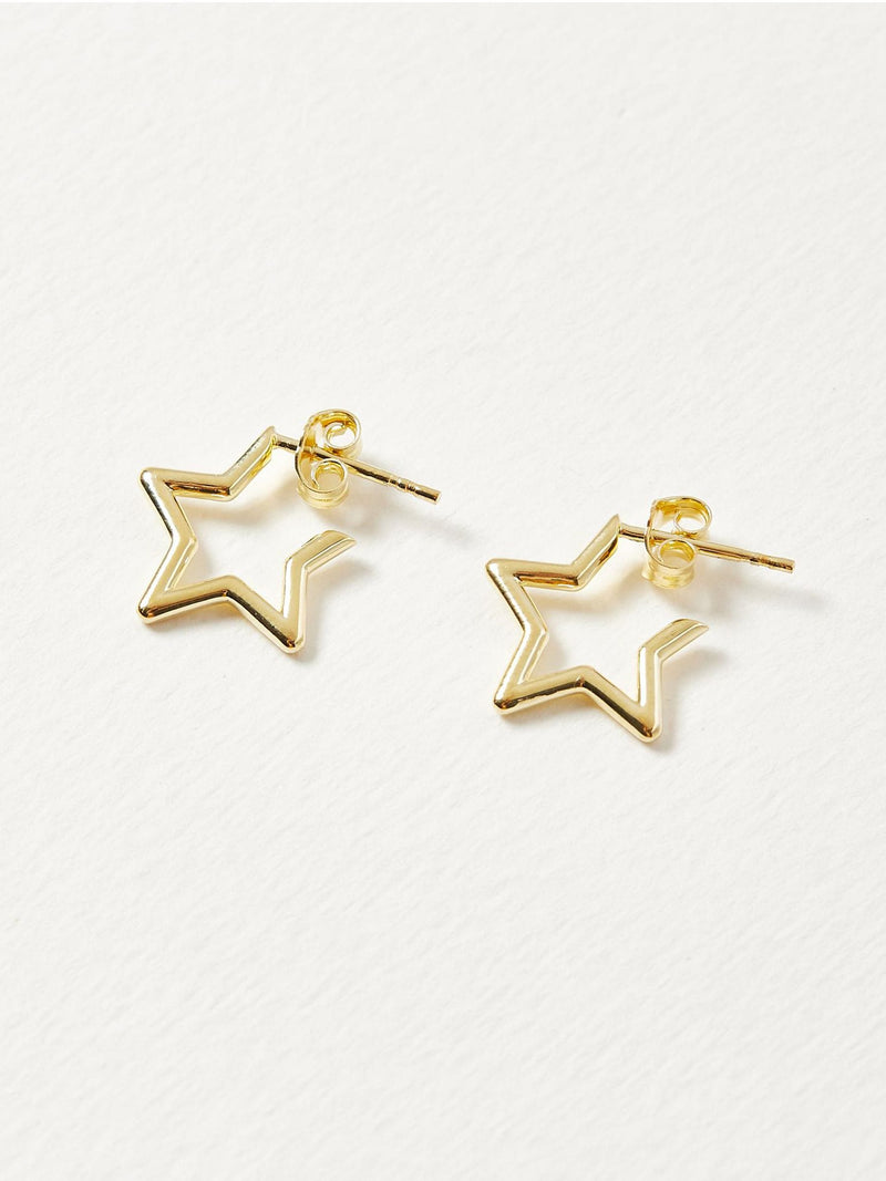 Oliver Bonas small star outline hoop earrings, imported from the UK
