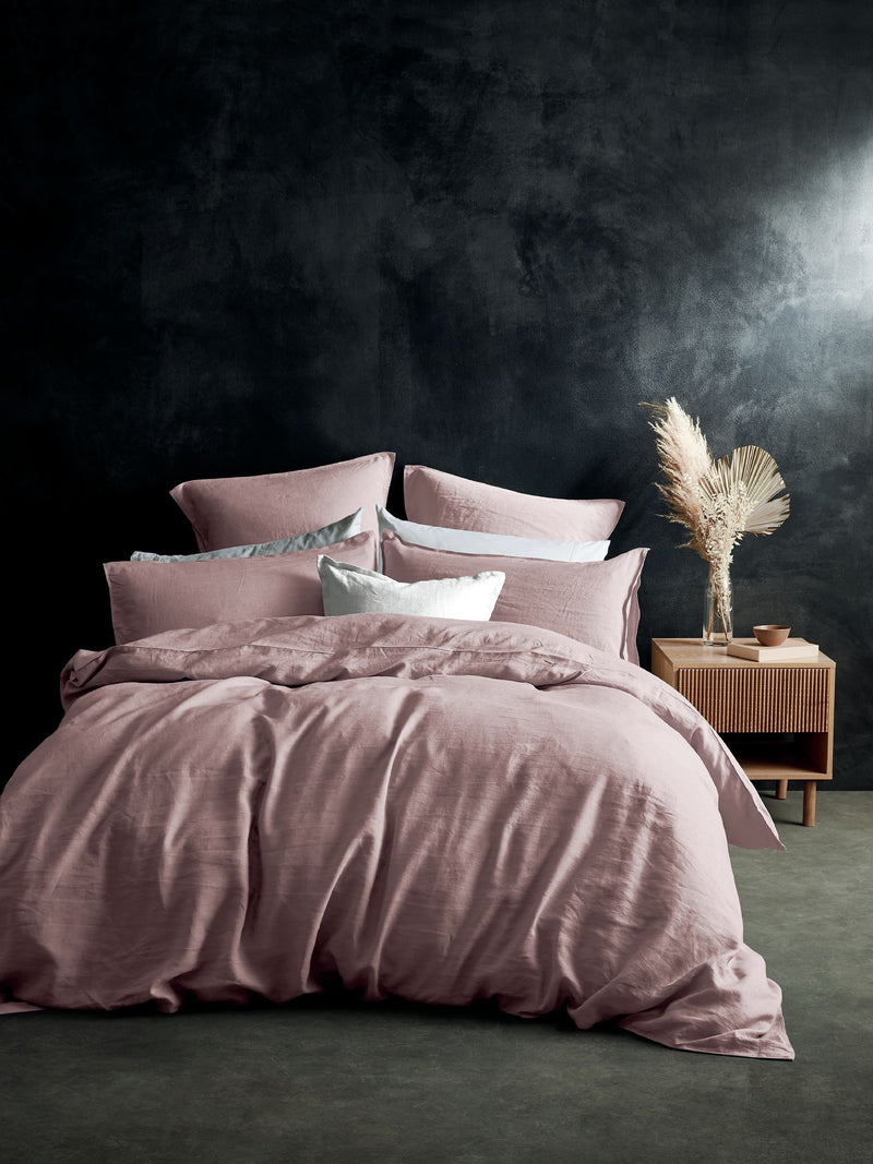 Lazy Linen Pink Washed duvet cover, UK version