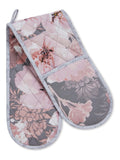 Catherine Lansfield grey dramatic floral double oven glove - British product