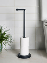 Schwarzer Toilettenpapierhalter mit schwenkbarem Deckel, 58 cm x 18.5 cm x 16 cm