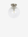 Ceiling light brushed chrome Bourton flush fitting, imported from the UK