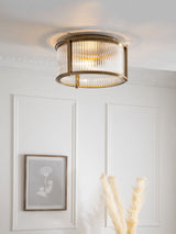 Next Brass Hertford 2 Light Flush Ceiling Light - 18cm Height 33.5cm Diameter- Buy online at McGrocer