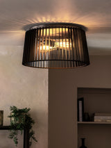 Next Black Brooklyn Flush Ceiling Light - 20cm Height x 38cm Diameter- Buy online at McGrocer