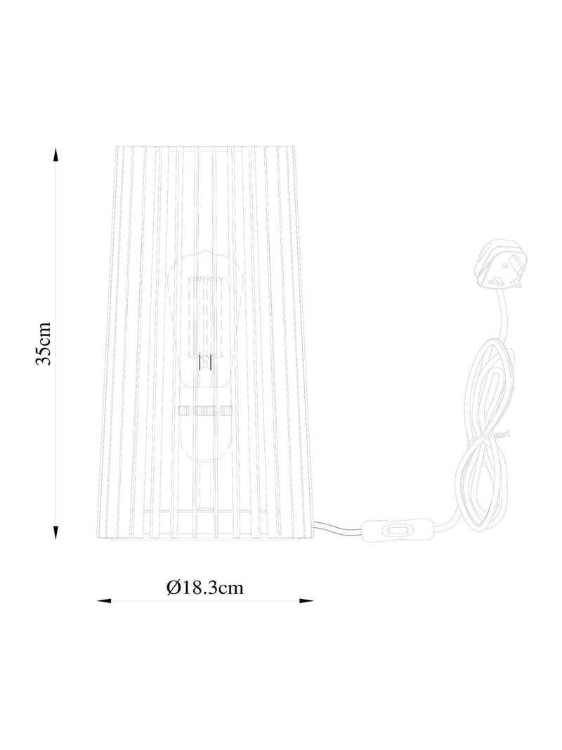 Black Brooklyn table lamp 35cm height, imported from the UK