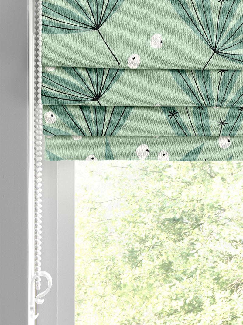 MissPrint Green Wildflower Roman blind, imported from the UK