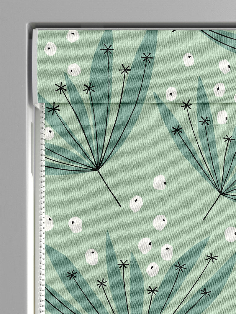 MissPrint Green Wildflower Roman blind, imported from the UK