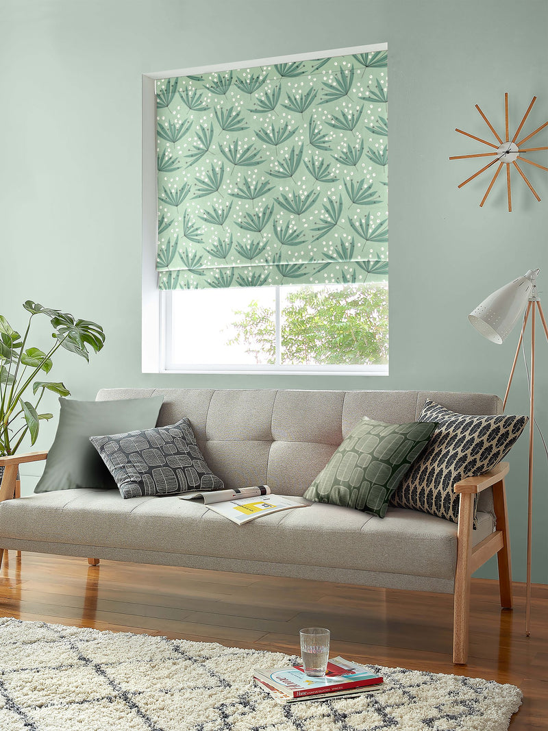 MissPrint Green Wildflower Roman blind, imported from the UK