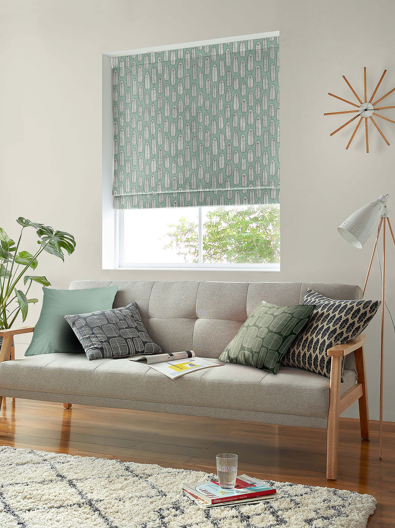 MissPrint green Bloom Blossom roman blind from British brand