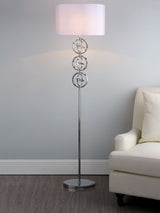 Next Dar Lighting Chrome Venus Floor Lamp with Ivory Shade- Buy online at McGrocer