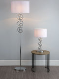 Dar Lighting Chrome Venus floor lamp with ivory faux silk shade - British product