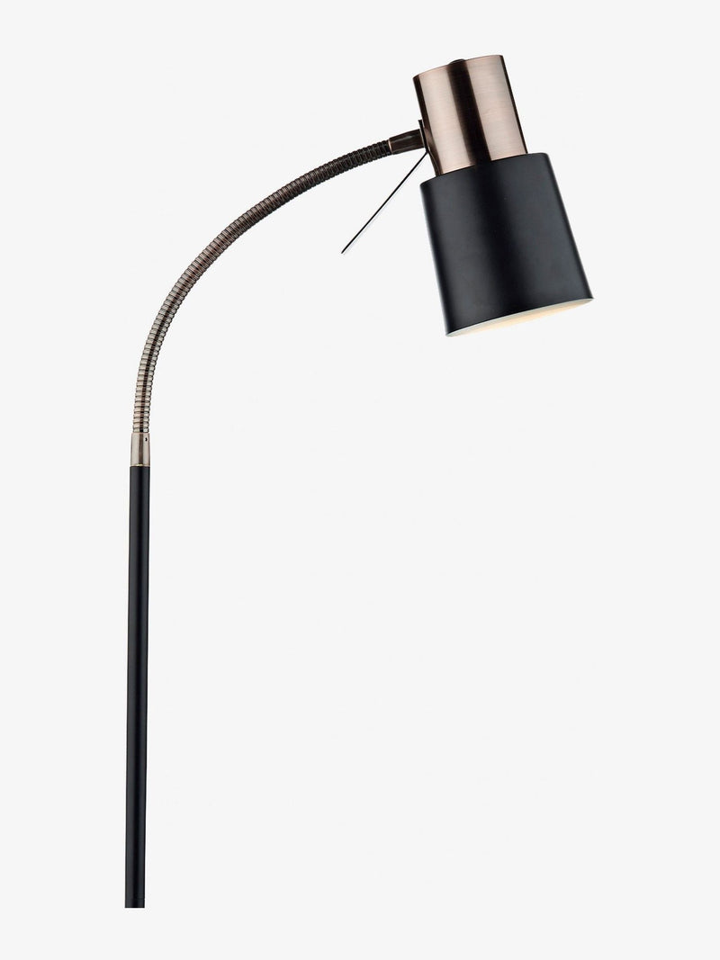 Dar Lighting James floor lamp matt black with copper accents - British product