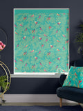 Sara Miller green birds roman blind - British product