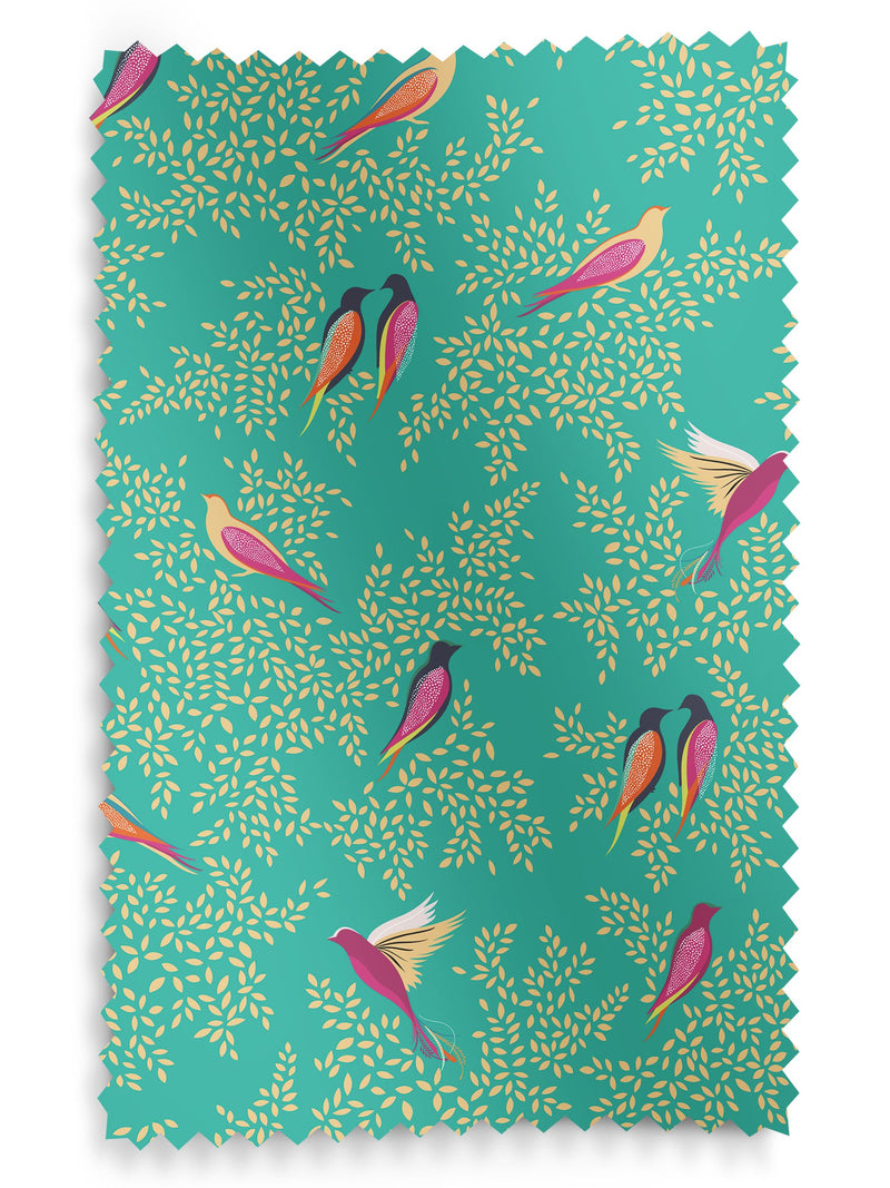 Sara Miller green birds roman blind - British product