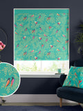 Sara Miller green birds roman blind - British product