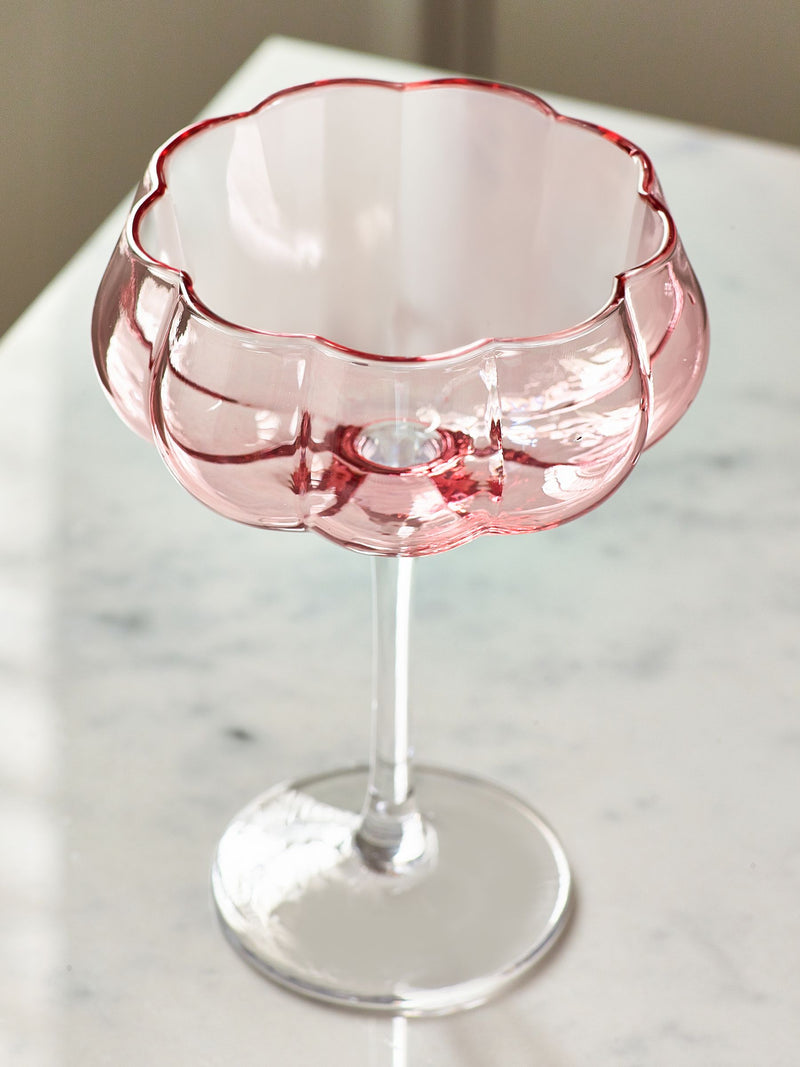 Ottilie pink coupe glasses set of 2 (British brand)
