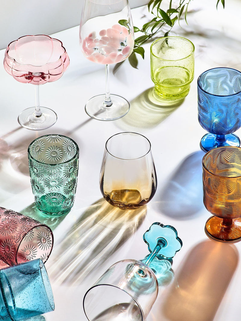 Ottilie pink coupe glasses set of 2 (British brand)