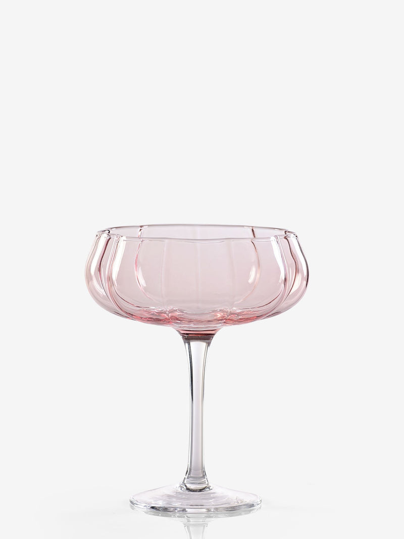 Ottilie pink coupe glasses set of 2 (British brand)