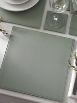 Next Sage Green Reversible Faux Leather Placemats and Coasters Set of 4- Buy online at McGrocer