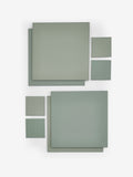 Sage green reversible faux leather placemats and coasters set of 4 (British brand)