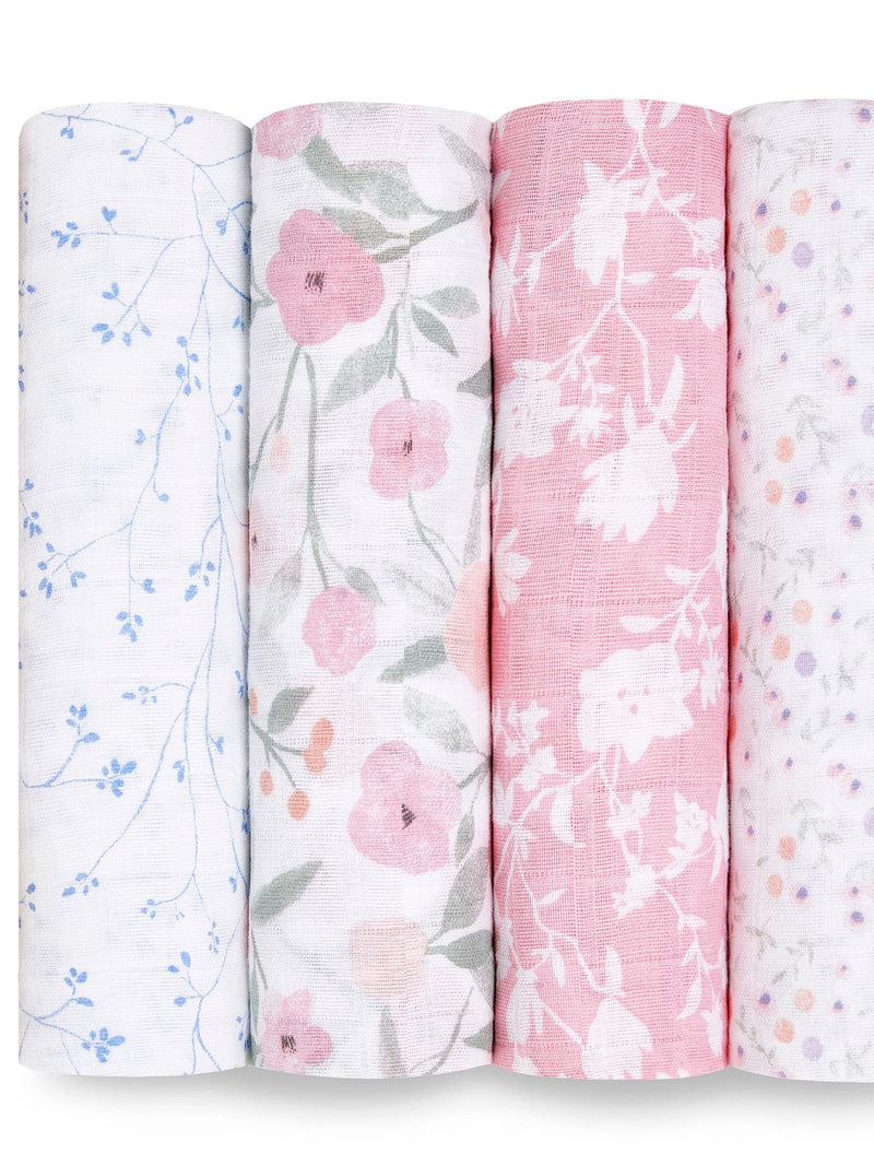 aden anais Ma Fleur muslin blankets 4 pack large, imported from the UK
