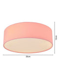 Glow pink diffused flush ceiling light pendant - British product