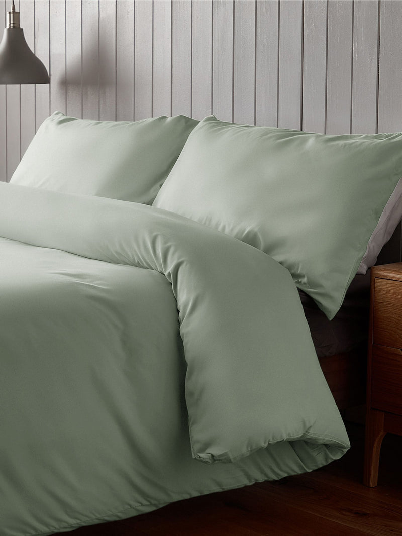 Silentnight Sage Green Duvet Cover and Pillowcase Set (British brand)