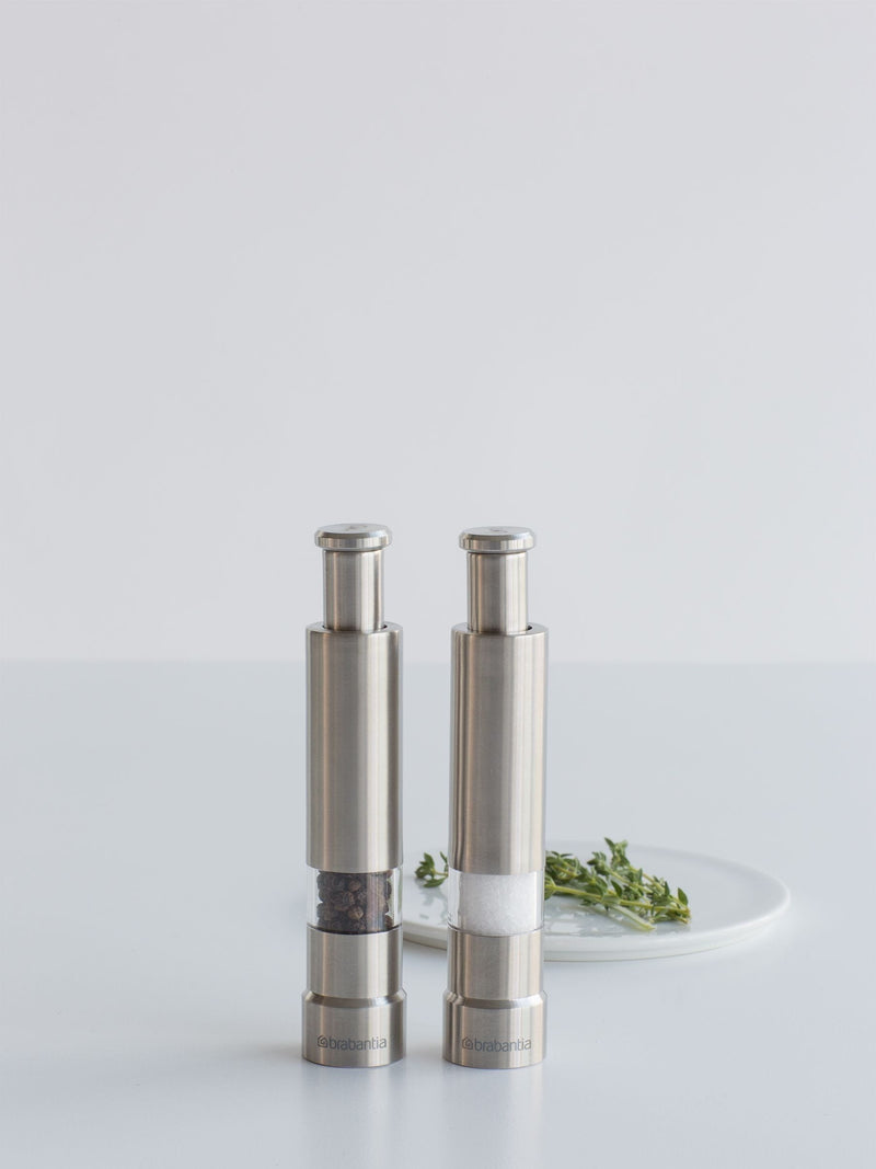 Brabantia Chrome Profile salt and pepper crusher set - British product