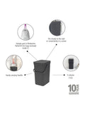 Brabantia Sort & Go 12L grey waste bin (British brand)