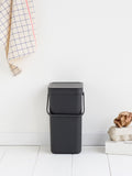 Brabantia Sort & Go 12L grey waste bin (British brand)