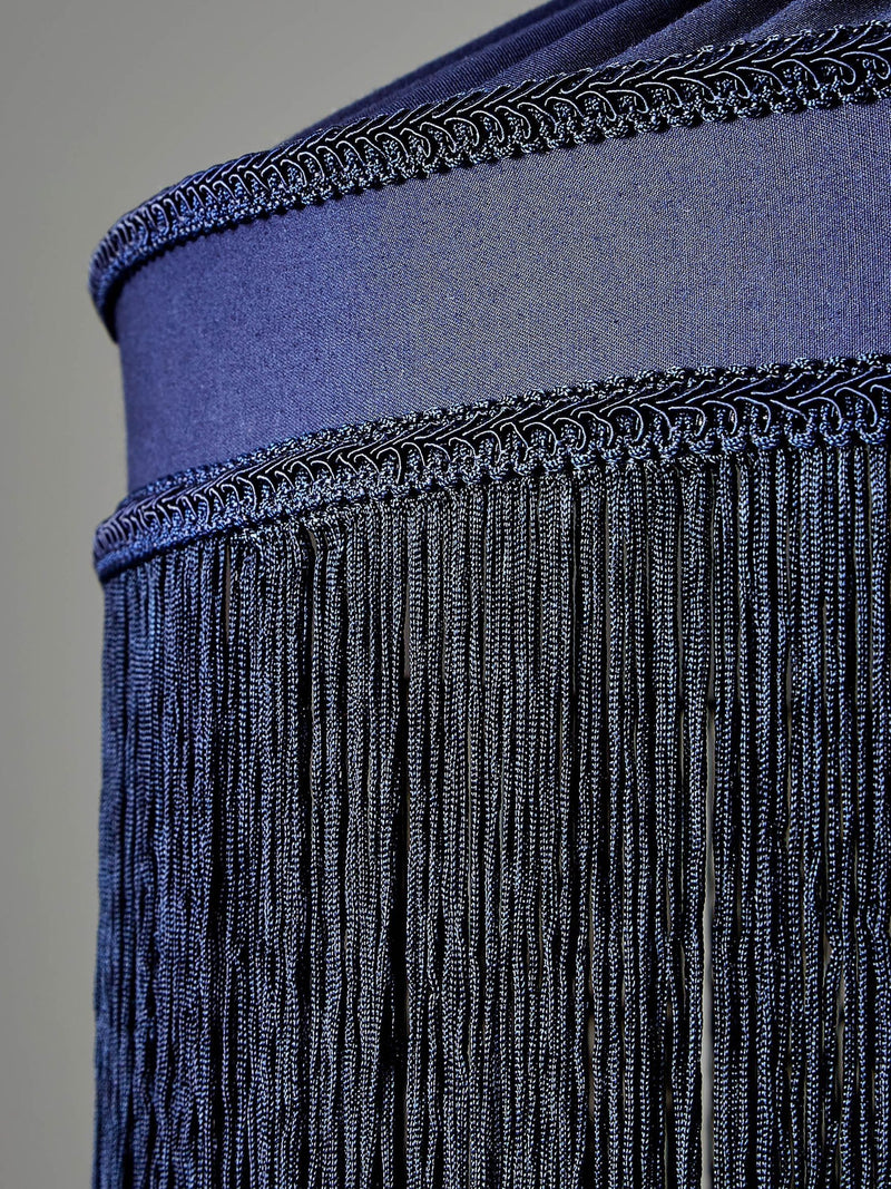 BHS dark blue fringed shade ceiling light, UK version