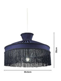 BHS dark blue fringed shade ceiling light, UK version