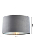 BHS grey velvet shade ceiling light 40cm, imported from the UK