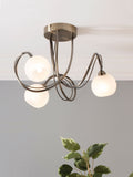 BHS brass Soni 3-light flush ceiling light - British product