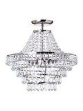 BHS silver flush ceiling light with crystal droplets, imported from the UK